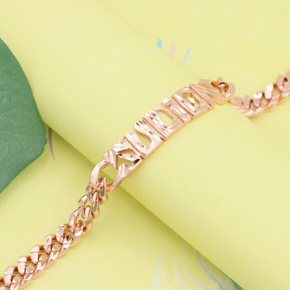 "Rose Gold Designer Bracelet with ""Sudien"" Text Detailing, XPBL1155 - Picture 2 of 12